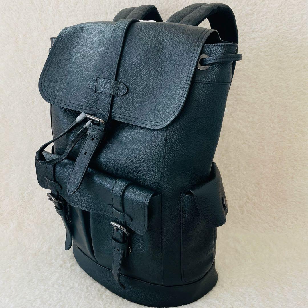 tomo【未使用】COACH リュック オールレザー 黒 ビジネスリュック