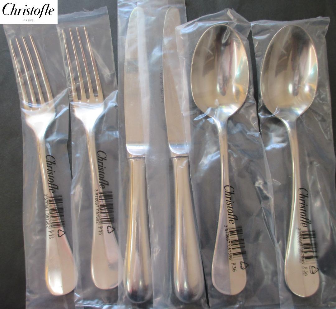 未開封極美品☆仏蘭西 高級銀器クリストフル　カトラリー６本ステンレス　フィデリオ