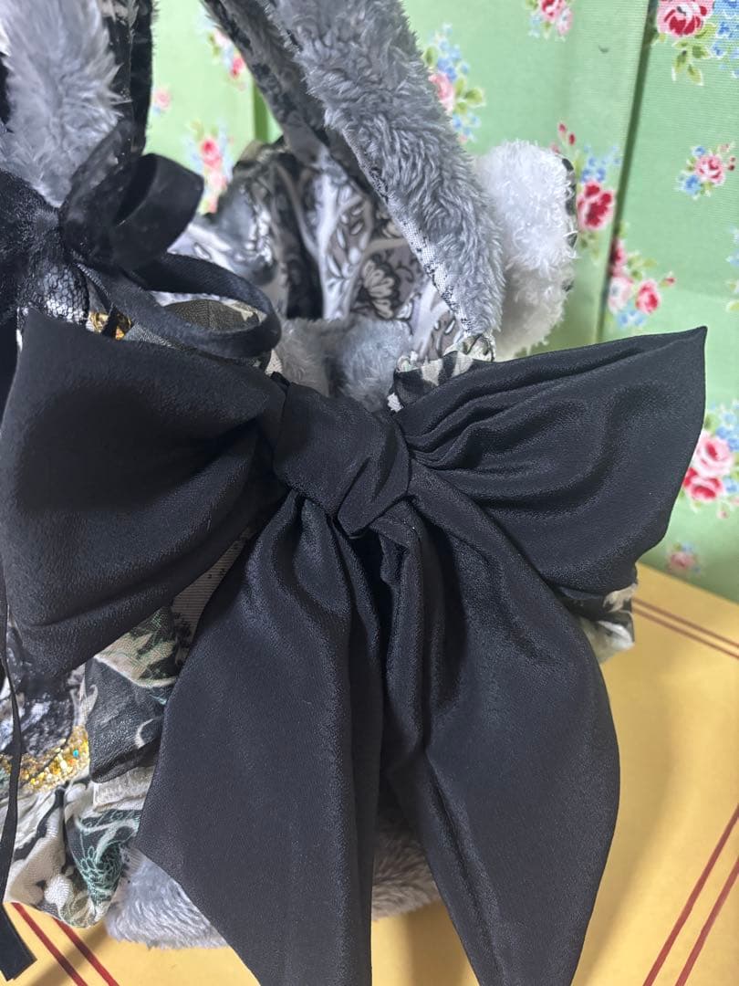 専用❤️コヤンイサムチョン　縫い付けぬいぐるみ付　ボア　 リボンにてマチ幅調節可