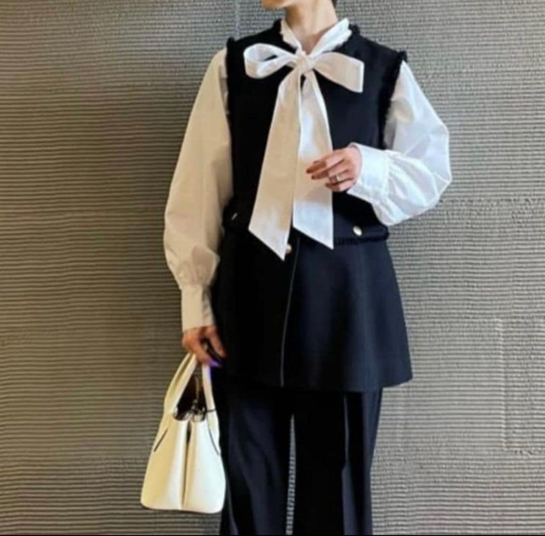 ［美品］green label relaxing バスケットペプラムジレ