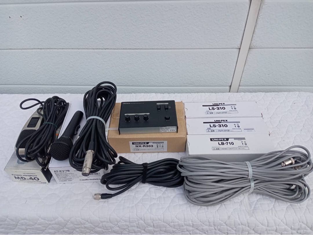 UNI-PEX　車載　選挙アンプ12V　150W定格スピーカー　ミキサー　マイク