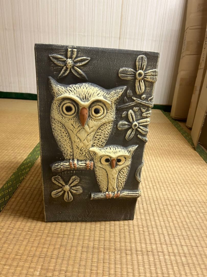 ふくろう　傘立て　陶器