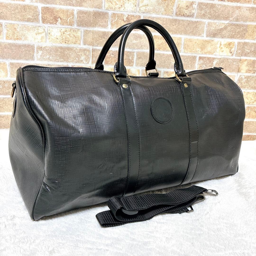 HUNTINGWORLD ハンティングワールド　ボストンバック　pvc ブラック