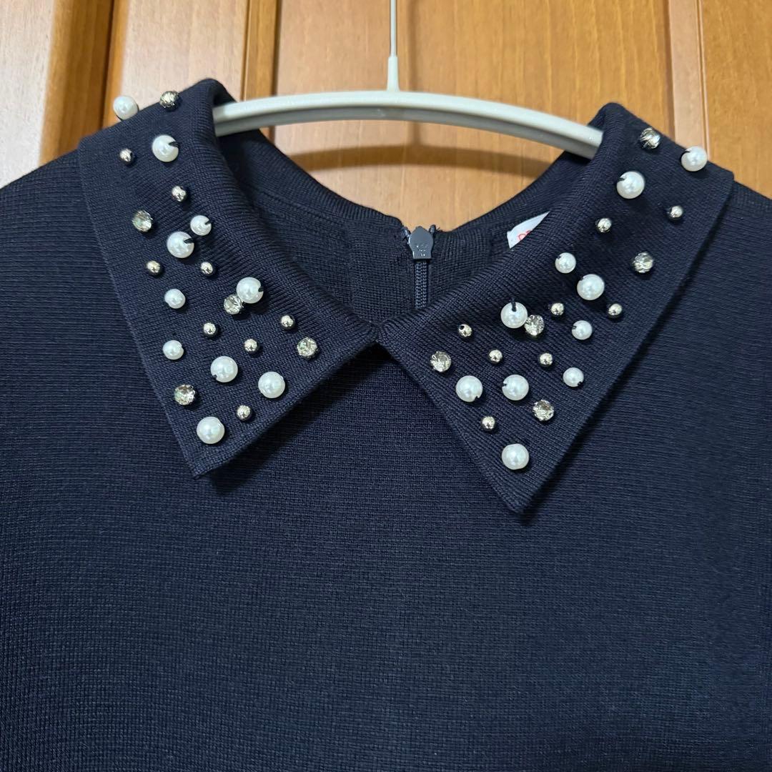 ドレステリア ビジューカラーニットワンピース ネイビー 38