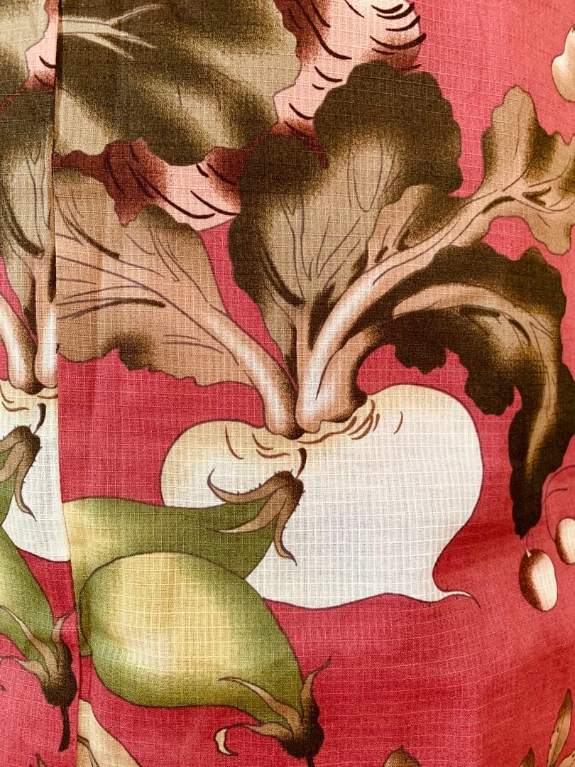 京都きもの町　浅蘇芳色野菜の浴衣と源氏物語のリバーシブル半幅帯と兵児帯と帯締め