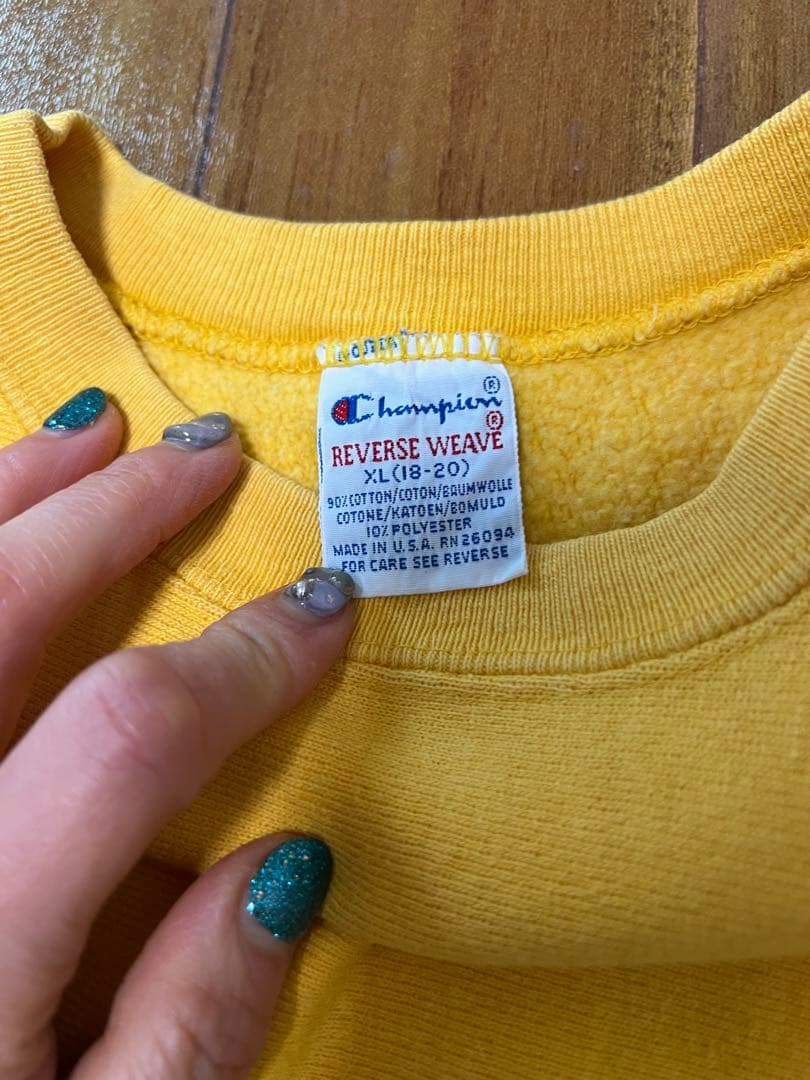 Champion Reverse Weave 90s XL イエロー