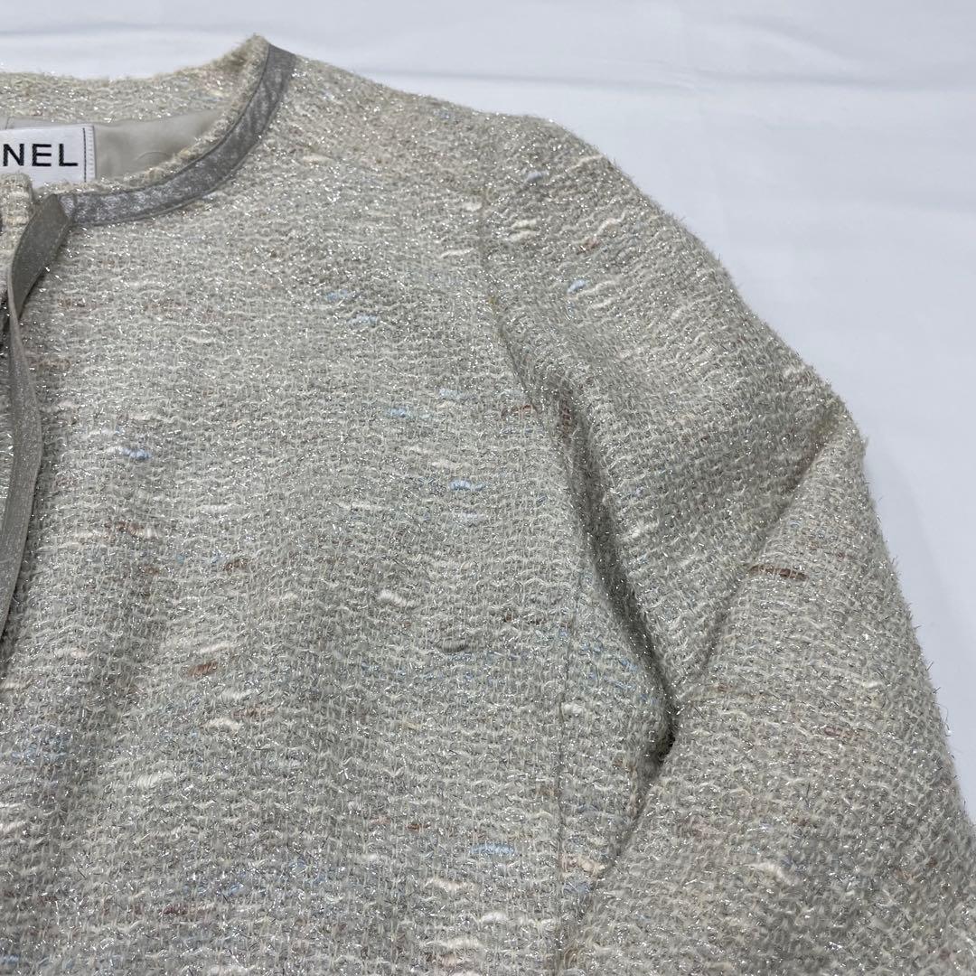 希少モデル✨CHANEL ツイード　ジャケット　グレー　リボン