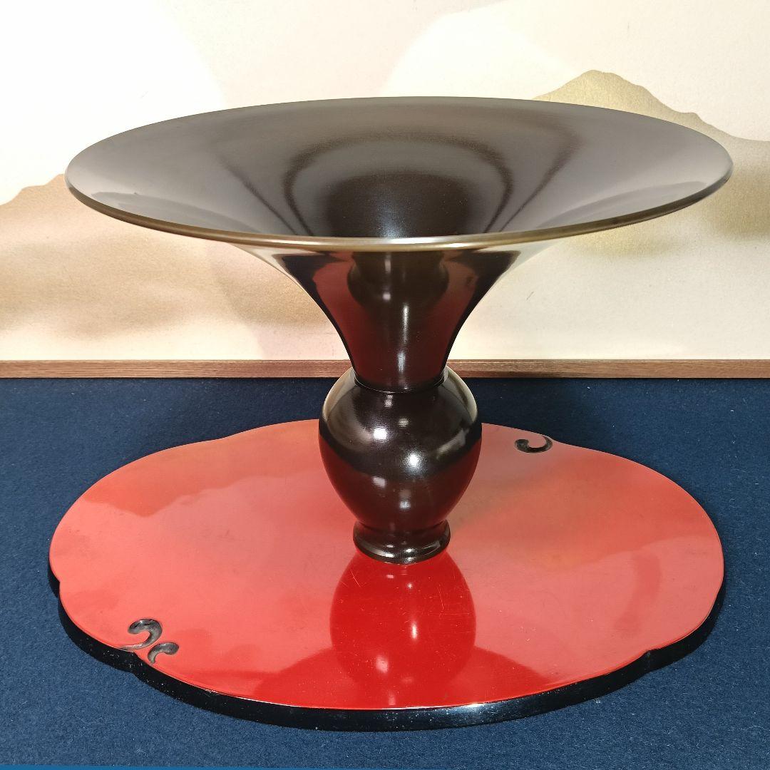 AO37 曙作 銅器 唐金 花器 花入 伝統工芸 紙箱 華道水盤 池坊