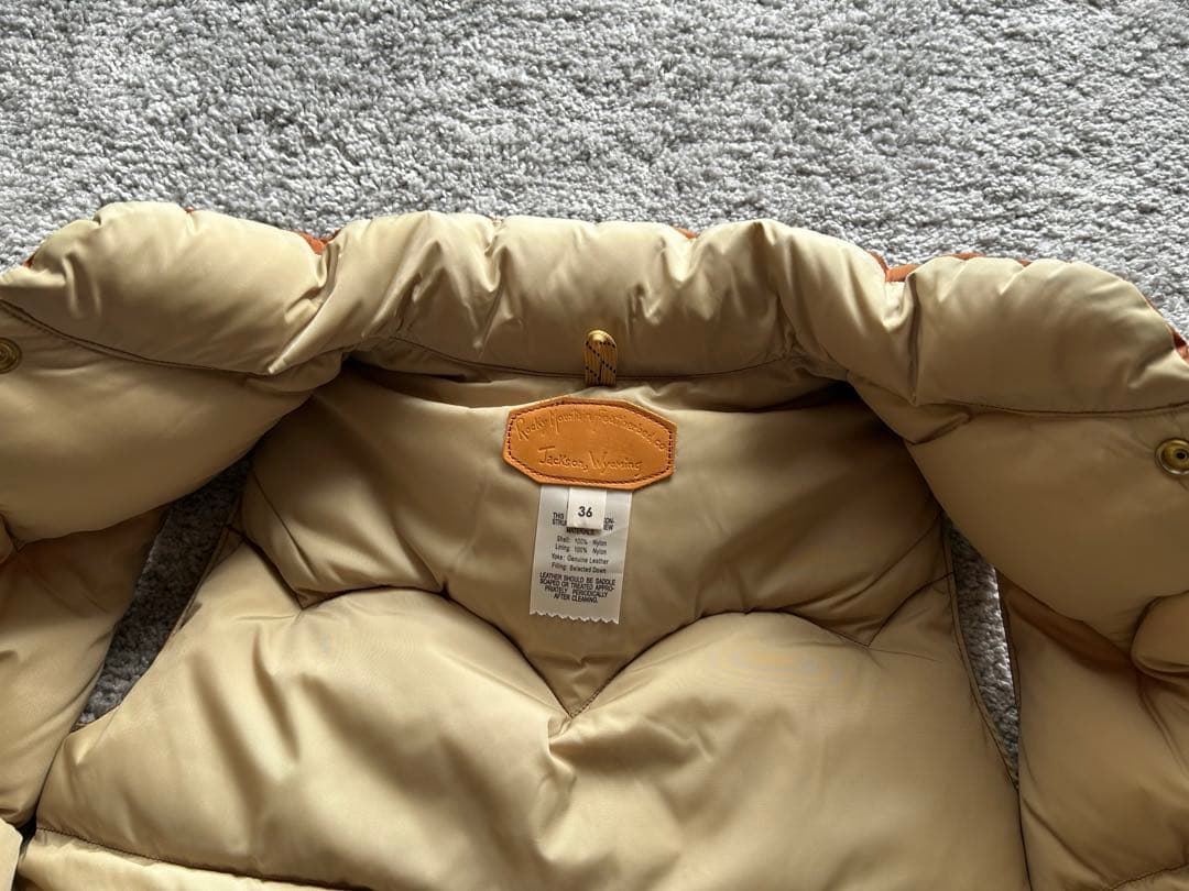 RockyMountainFeatherbedダウンベスト 36レザーヨーク美品