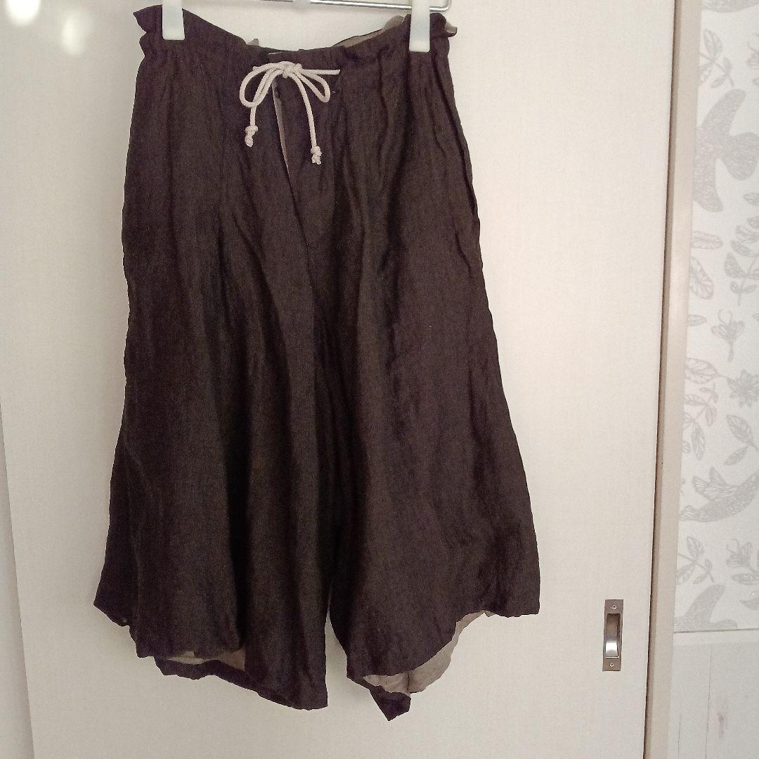 Y's(ワイズ)リネンガウチョパンツ　ダークブラウン(裏地付き)