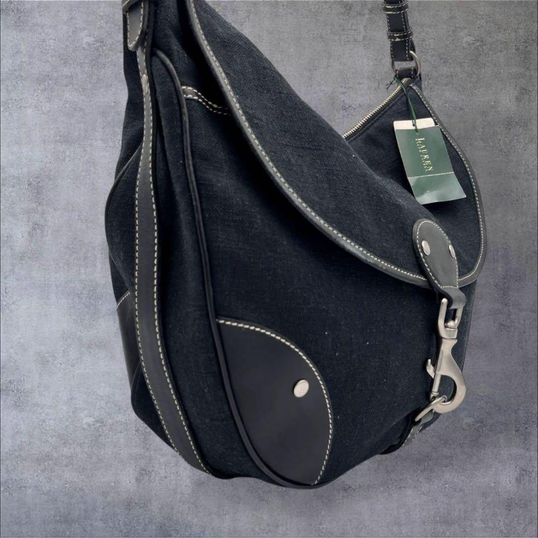 LAUREN RALPH LAUREN ワンショルダーバッグ キャンバス レザー