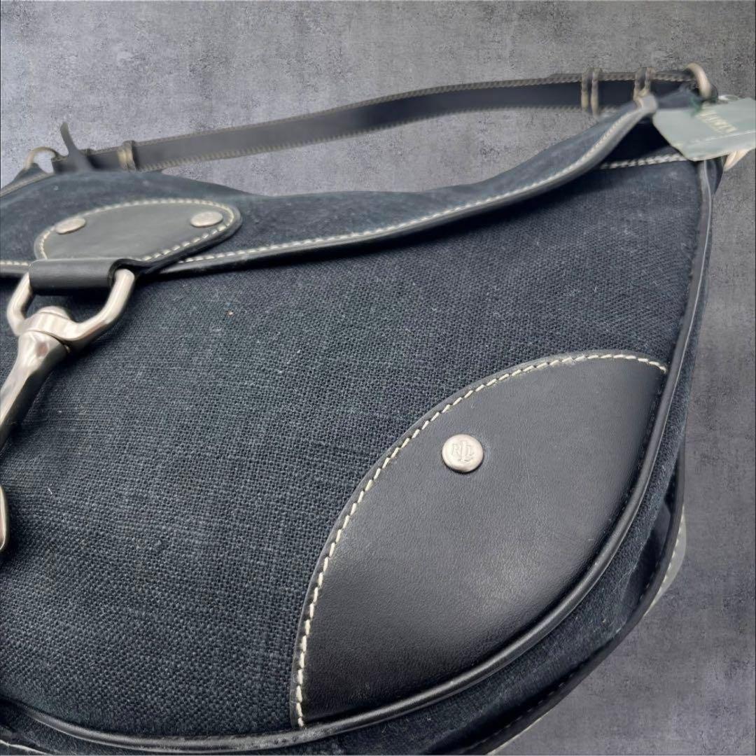 LAUREN RALPH LAUREN ワンショルダーバッグ キャンバス レザー