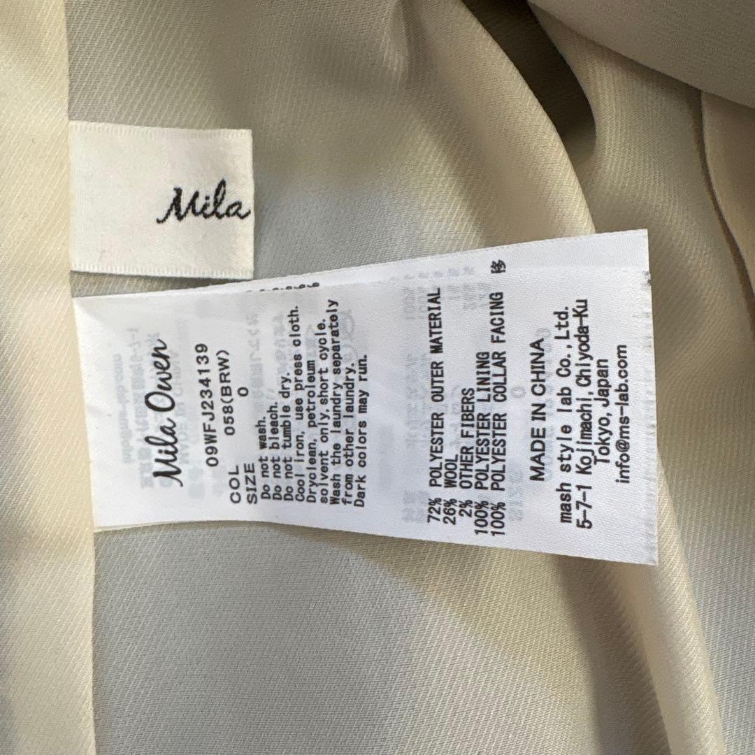 ミラオーウェン ヘリンボーン 金ボタン ダブルブレストジャケット　0