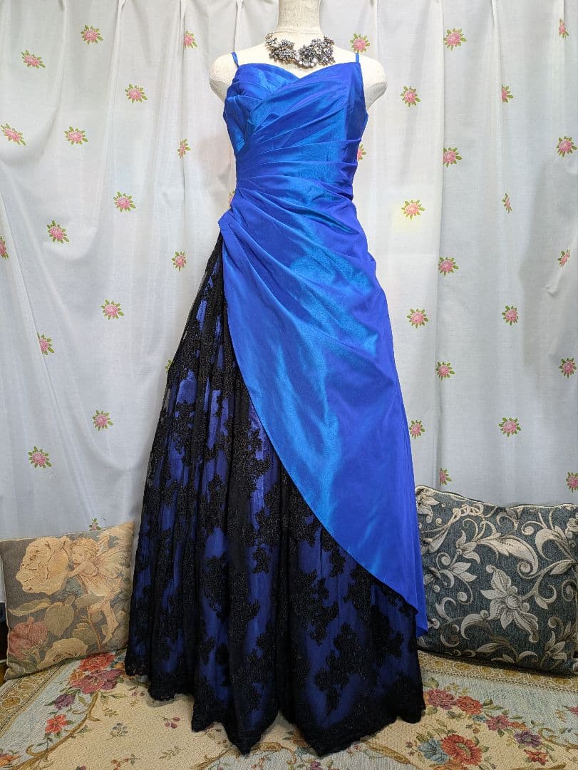 Preferences　Partys✨ブルー＆黒　レース✨ロングドレス