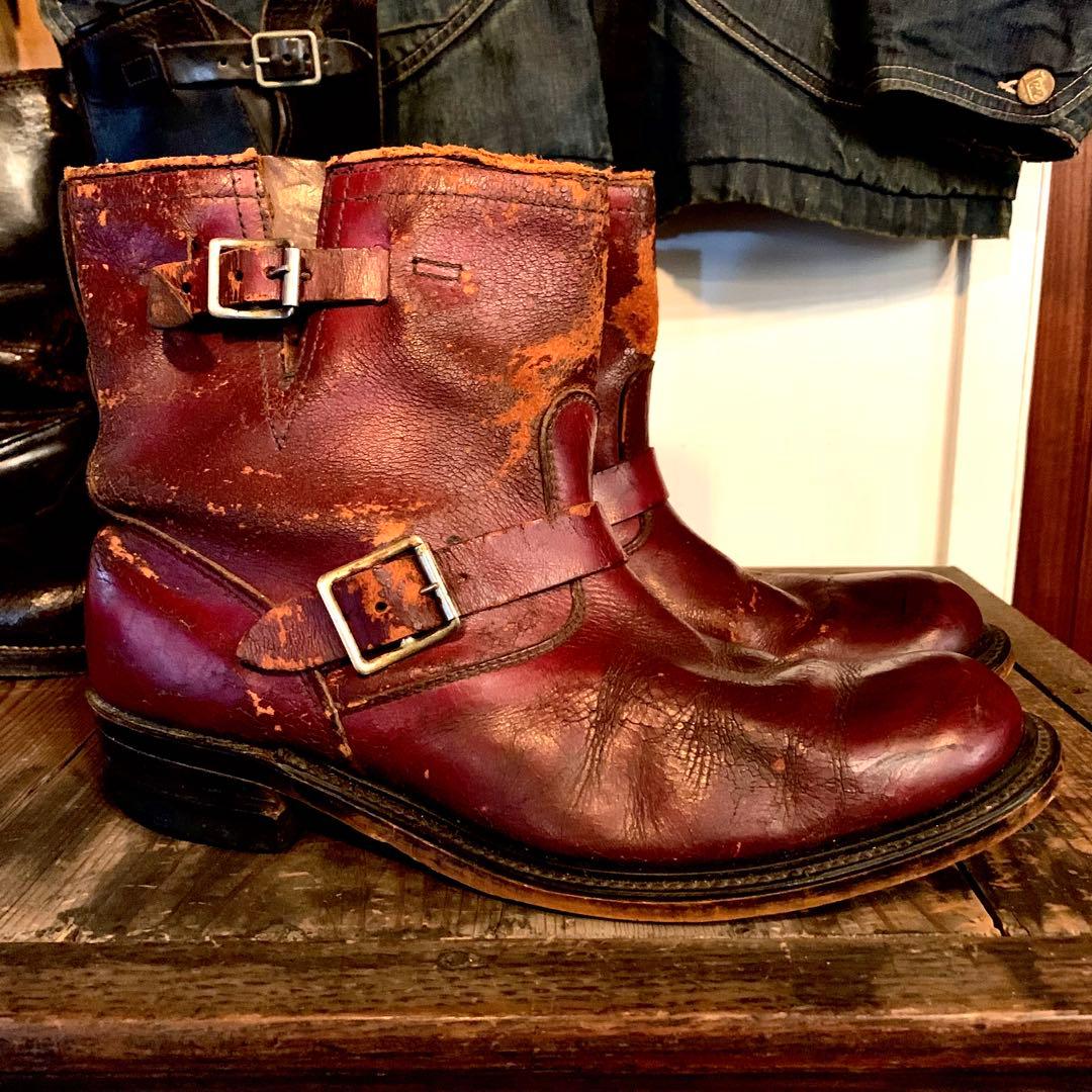 1950's ヴィンテージ オリジナル ショートエンジニアブーツ レザーソール