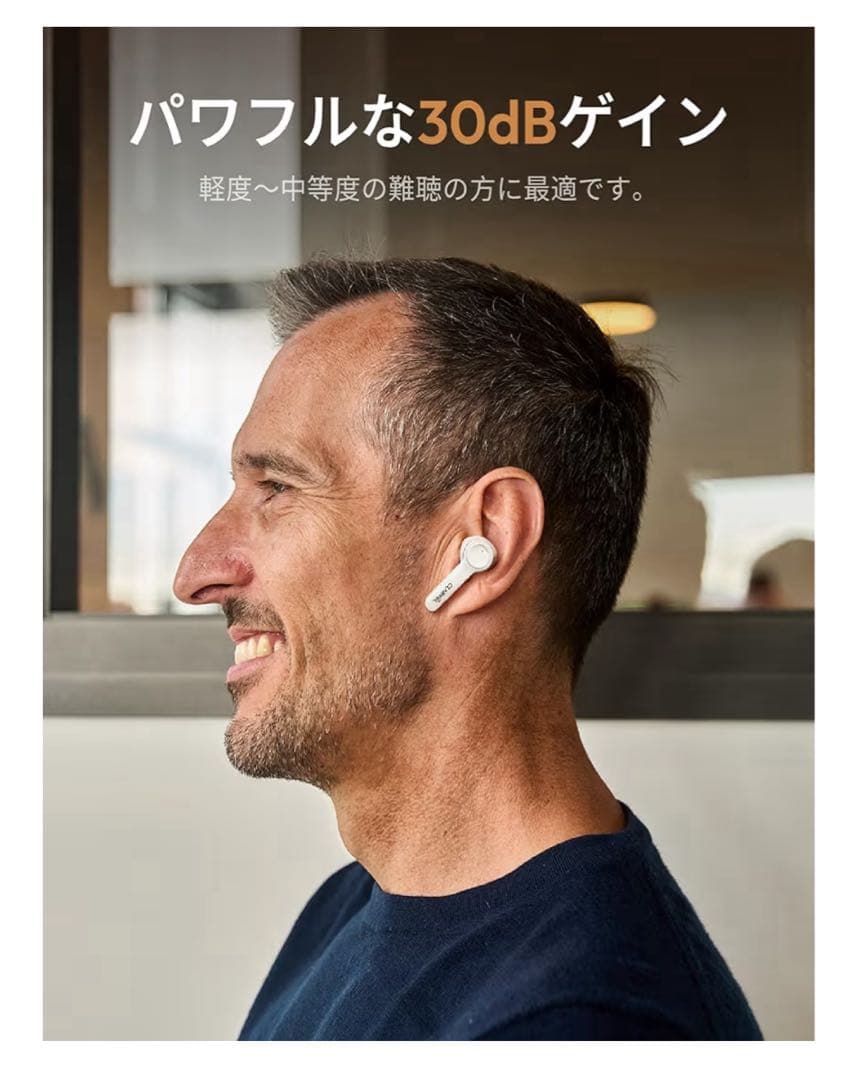 ⭐️集音器 ⭐️Bluetooth5.3 ワイヤレスイヤホン型 高齢者向高速充電式
