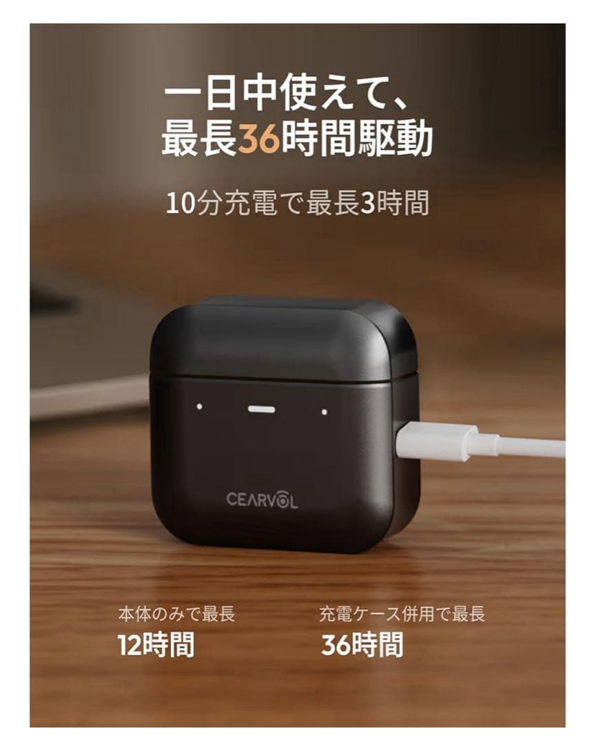 ⭐️集音器 ⭐️Bluetooth5.3 ワイヤレスイヤホン型 高齢者向高速充電式