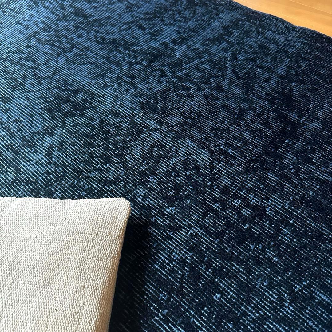 84×171 貴重藍色オーバーダイ　人気ワンカラー　トルコヴィンテージラグ