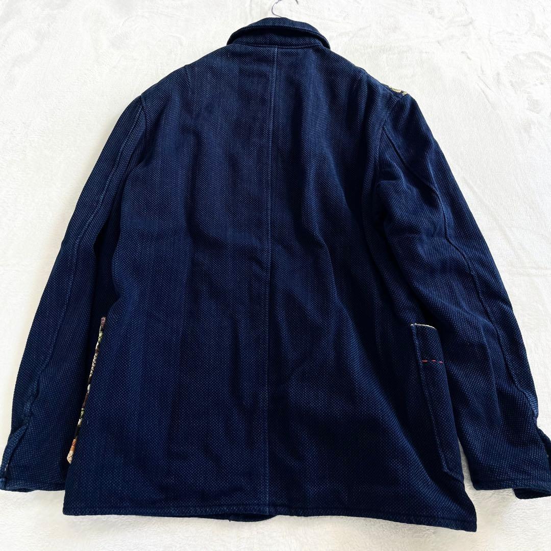 ポケまるこBLUE TRICK カバーオール ジャケット 濃紺 刺し子