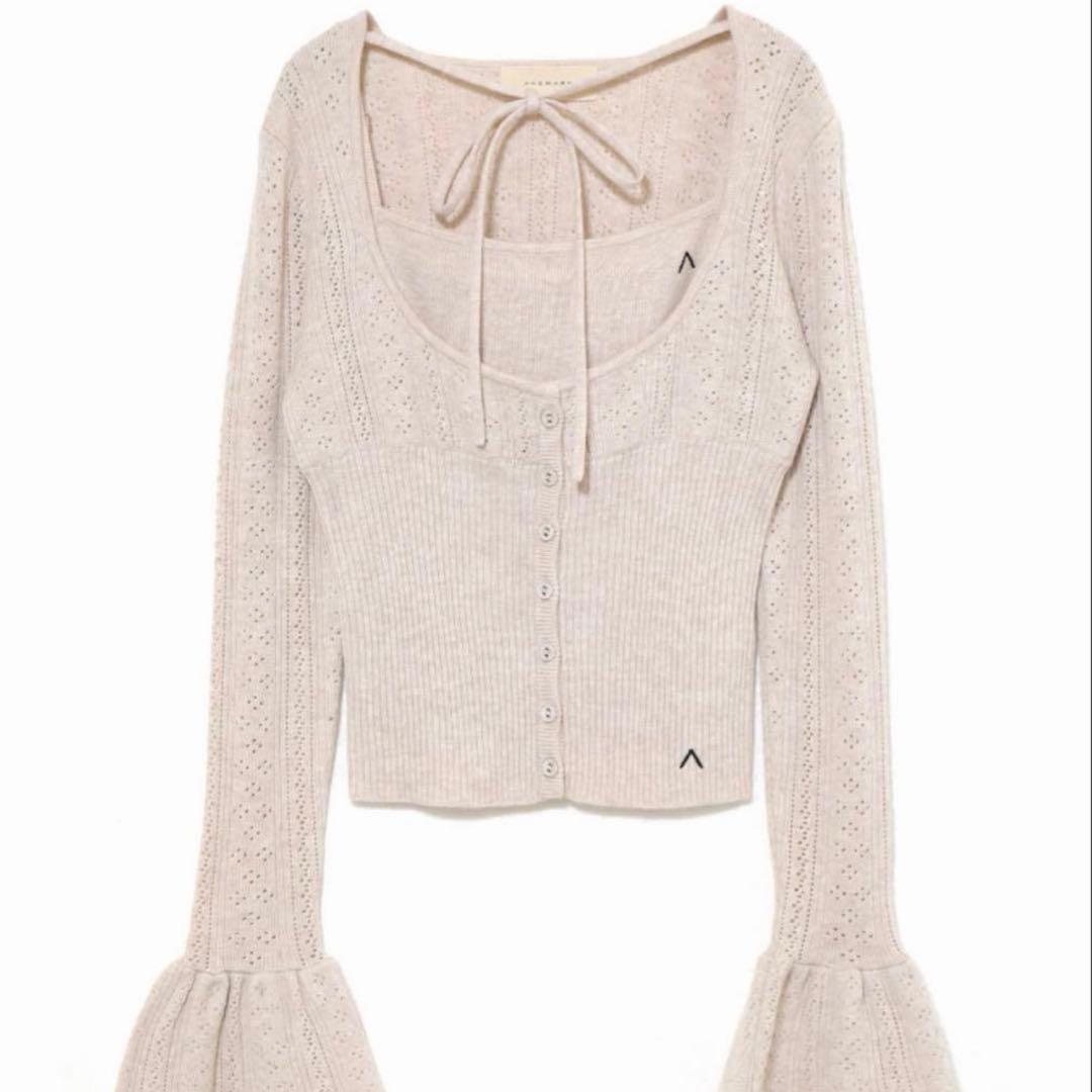 トップス andmary Raelynn knit tops beige