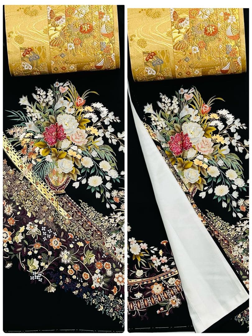 新品　エレガントで女性の魅力を最大限に発揮する手書き友禅黒留袖フルセット