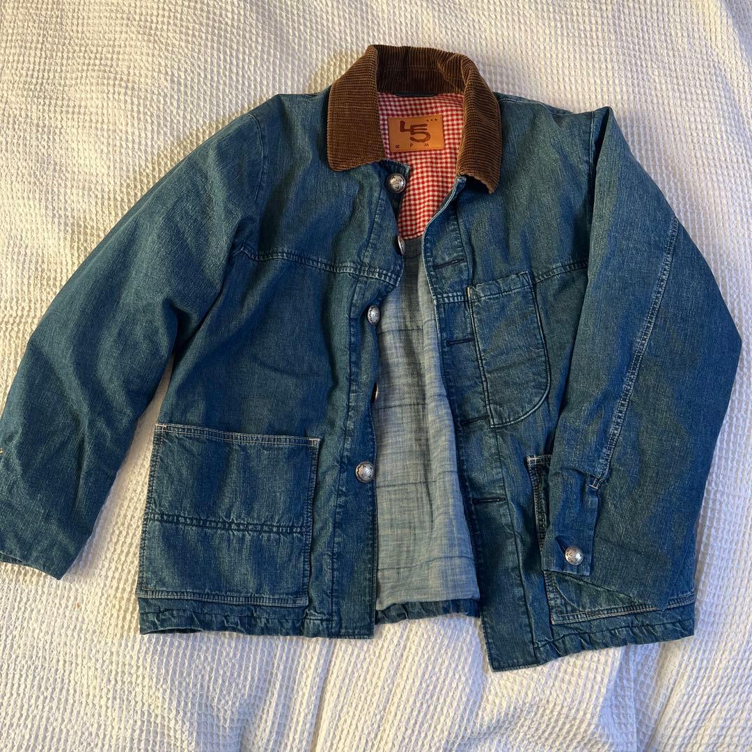 45rpm デニムジャケット コーデュロイ襟