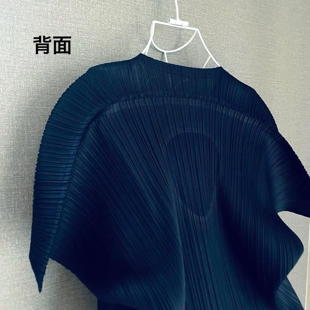 未使用級✨24秋 プリーツプリーズ ロングチュニック ワンピース 濃紺 FREE