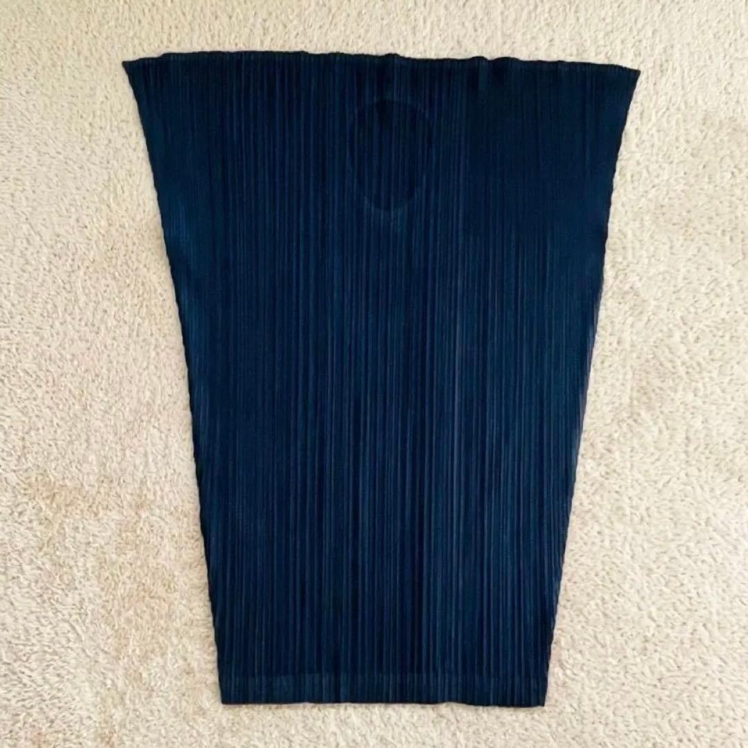 未使用級✨24秋 プリーツプリーズ ロングチュニック ワンピース 濃紺 FREE