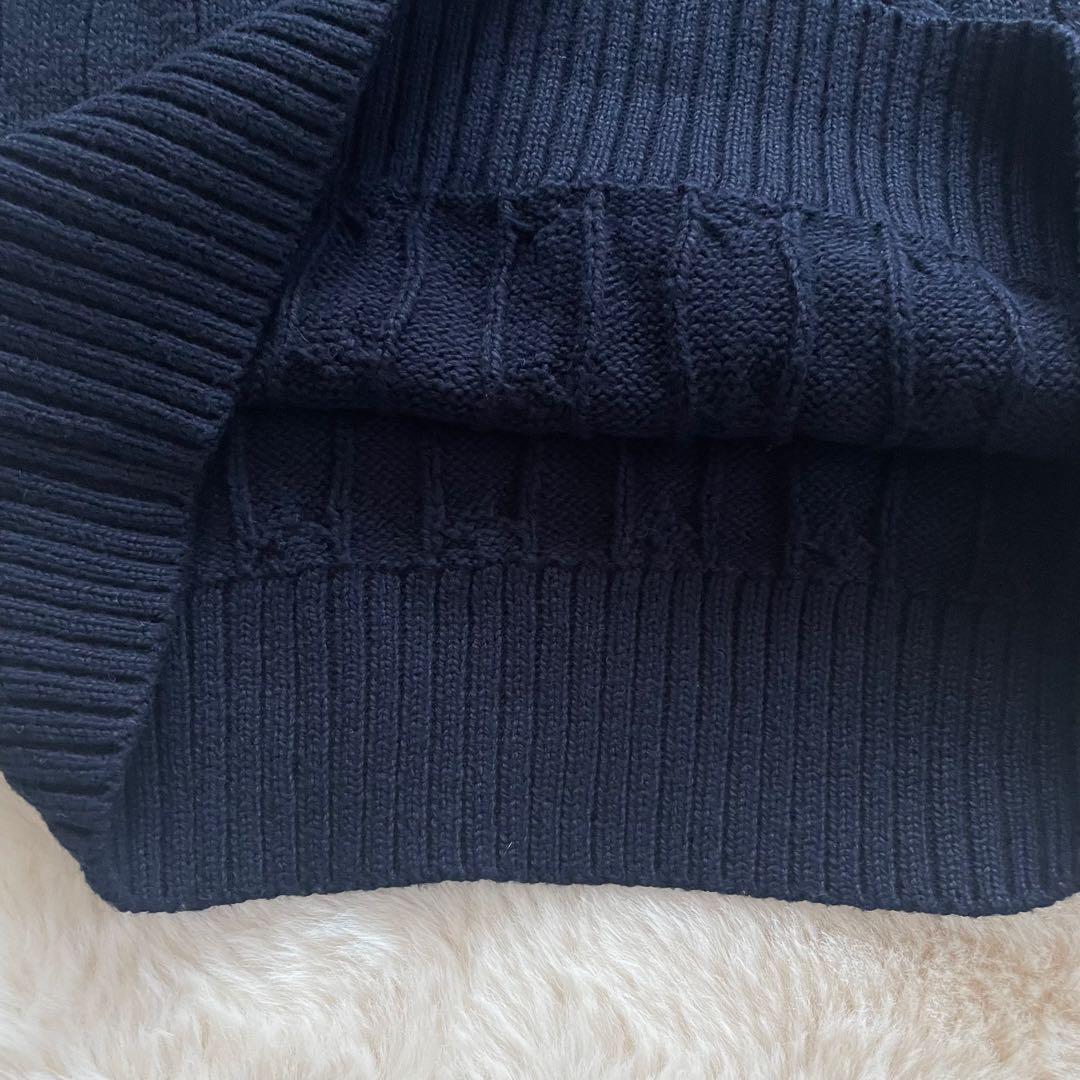 超美品　ポロラルフローレン　SP ケーブルニット　ベスト　ポニー　ネイビー　男女