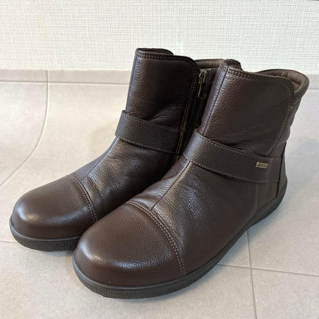 未使用 アキレスソルボ♡スノーシューズ 本革 サイドジップ ゴアテックス 撥水