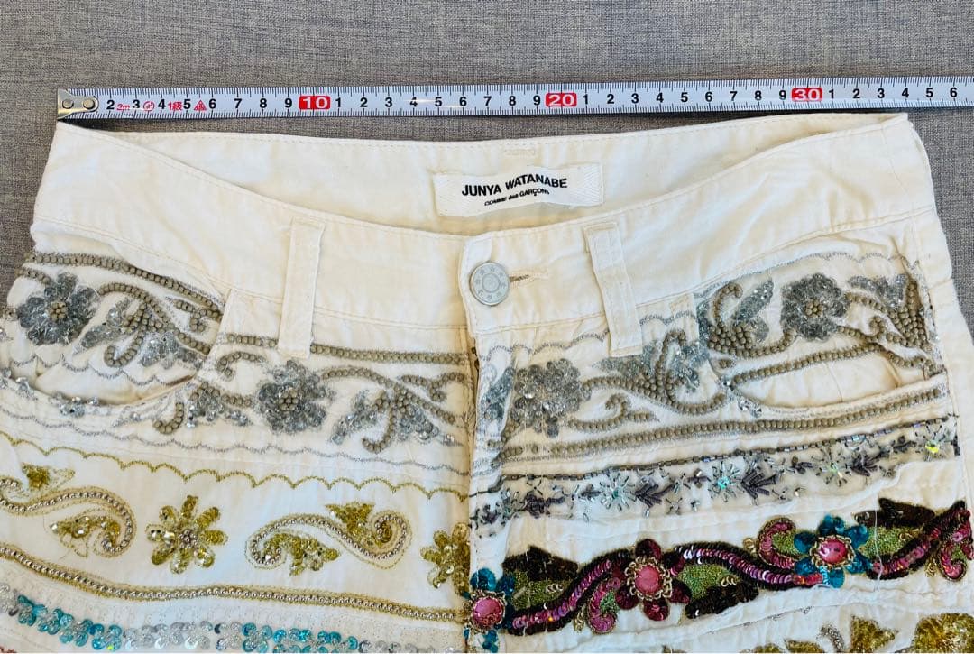 希少　ジュンヤワタナベ　コムデギャルソン　パンツ　刺繍　ビーズ　ボトム