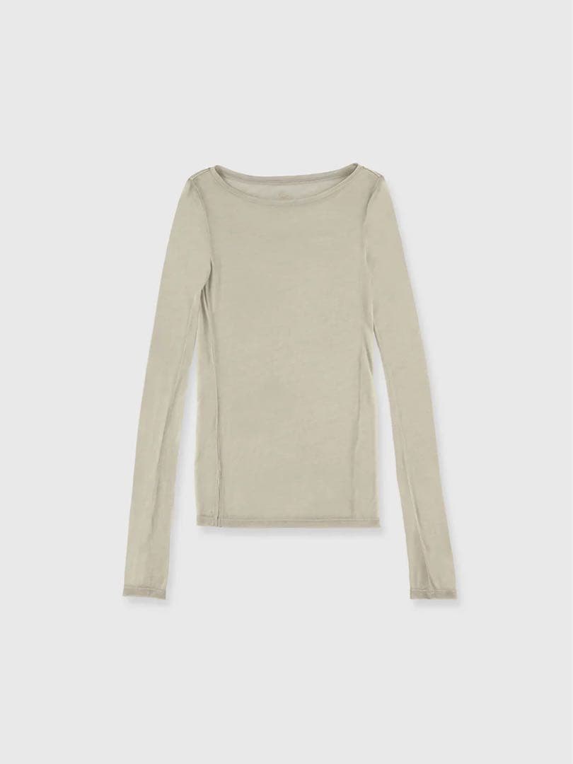 anuans/シアーロングスリーブTシャツ　ベージュ