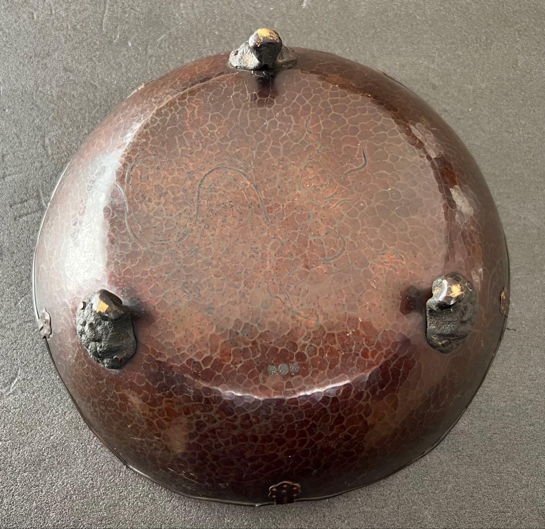 吉祥形銅蟲菓子器 銅製 龍 茶道具 金属工芸品 アンティーク