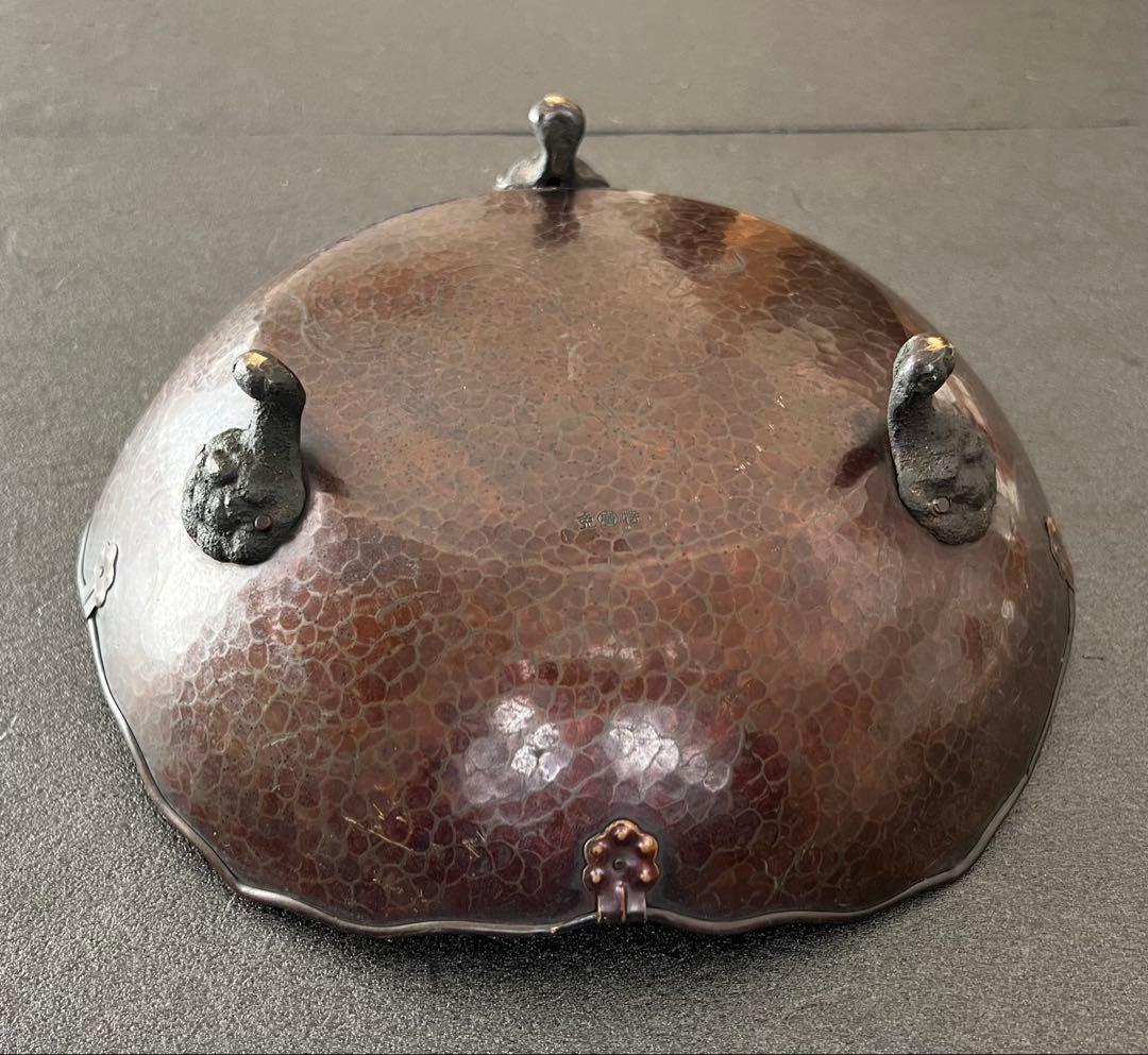 吉祥形銅蟲菓子器 銅製 龍 茶道具 金属工芸品 アンティーク