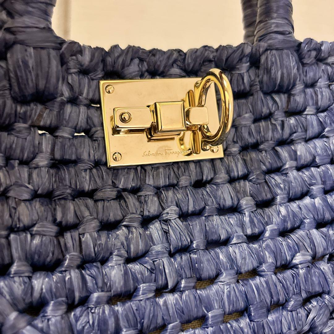 極美品 フェラガモ ハンドバッグ スタジオボックスバッグ カゴバッグ ガンチーニ