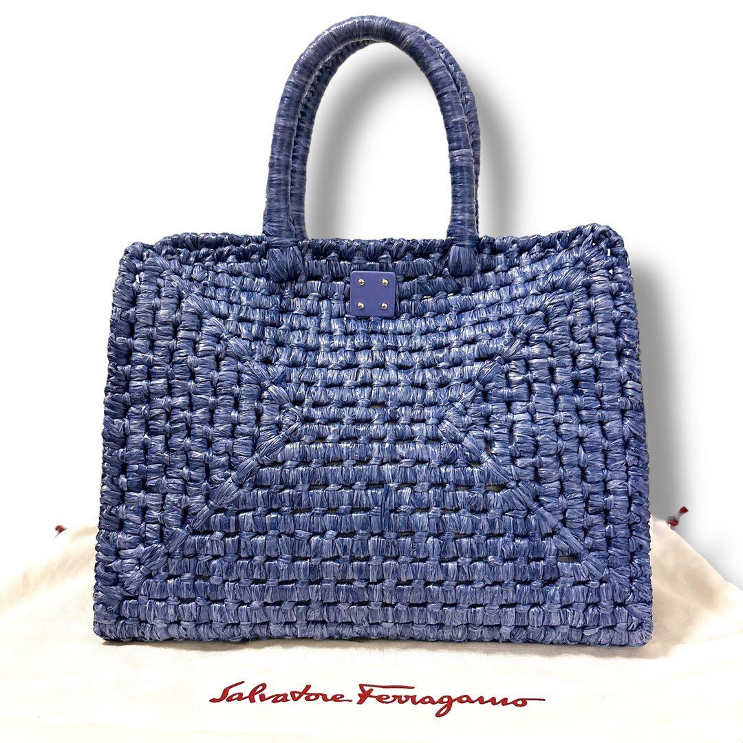 極美品 フェラガモ ハンドバッグ スタジオボックスバッグ カゴバッグ ガンチーニ