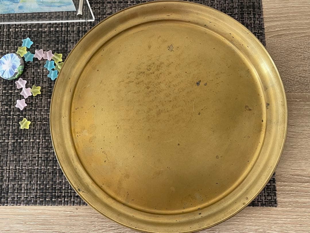 【短期間お値下げします】東屋 真鍮製アンティークトレイ 直径２９cm SCOPE