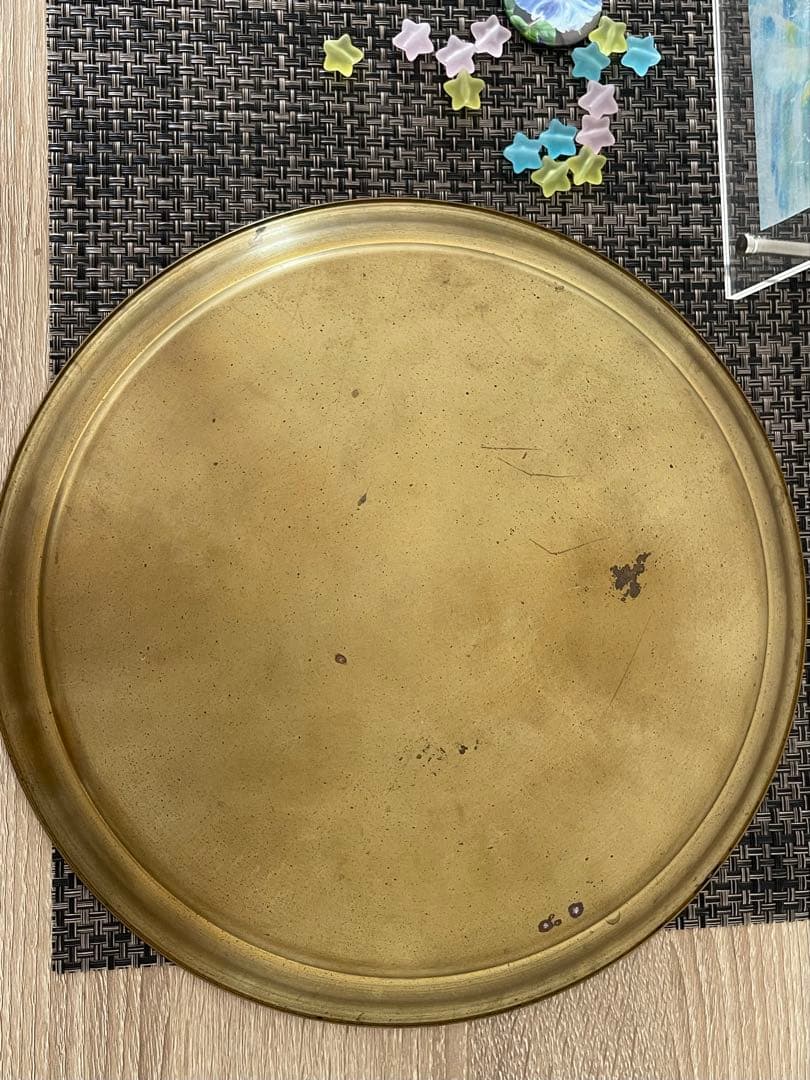 【短期間お値下げします】東屋 真鍮製アンティークトレイ 直径２９cm SCOPE