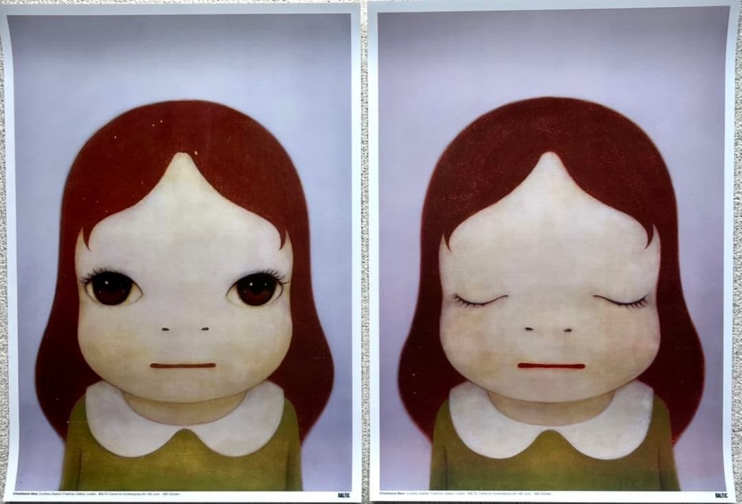 奈良美智2枚組ポスター　『Eyes Open & Eyes Closed』