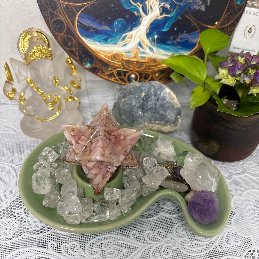 オルゴナイト マカバスター 中 ピンクオパール