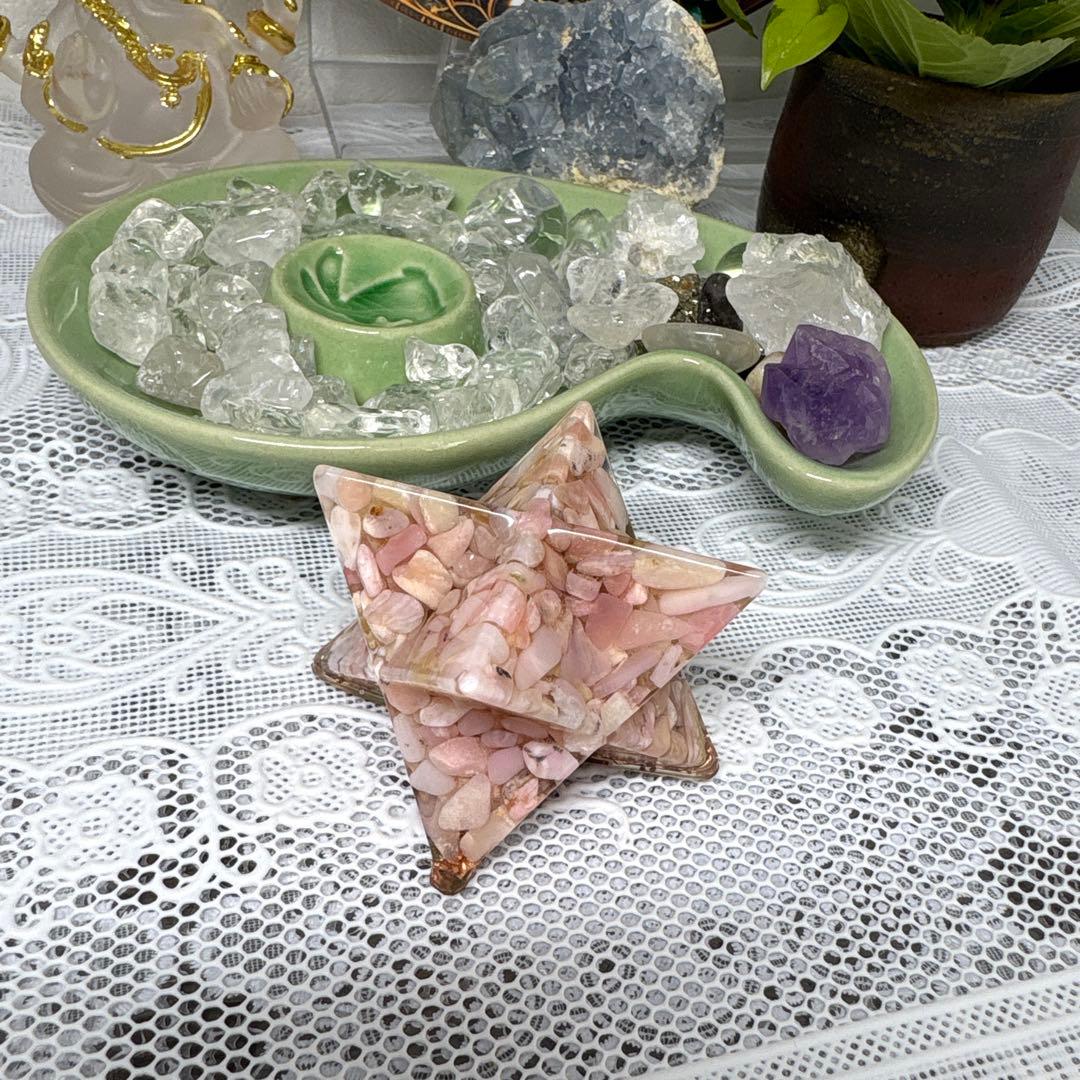 オルゴナイト マカバスター 中 ピンクオパール