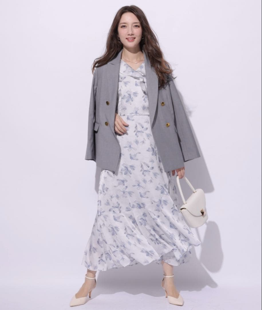 アプワイザーリッシェ ダブル釦テーラージャケット グレー S