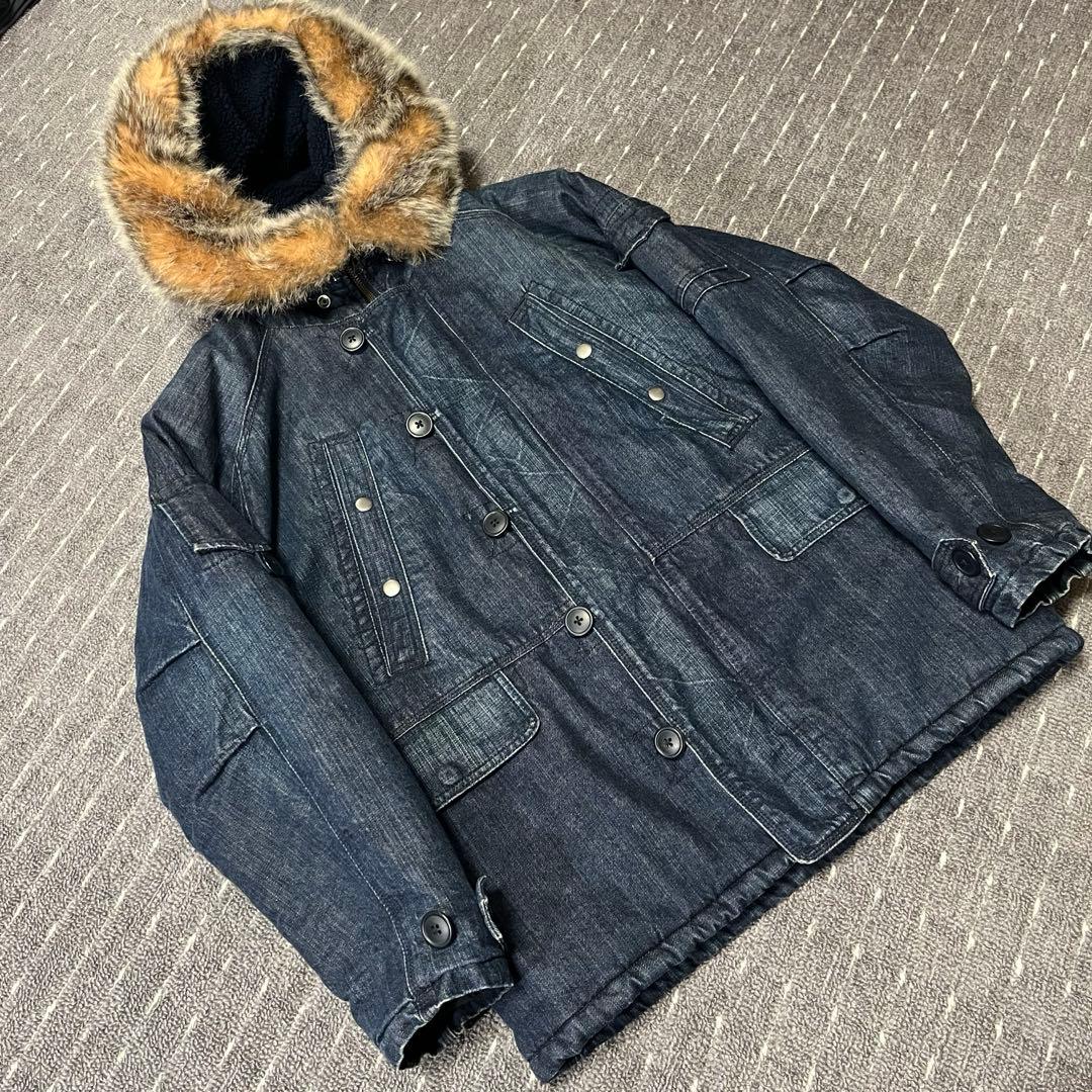 名作】00s OLD GAP オールドギャップ　デニム　N-3B Y2K ファー