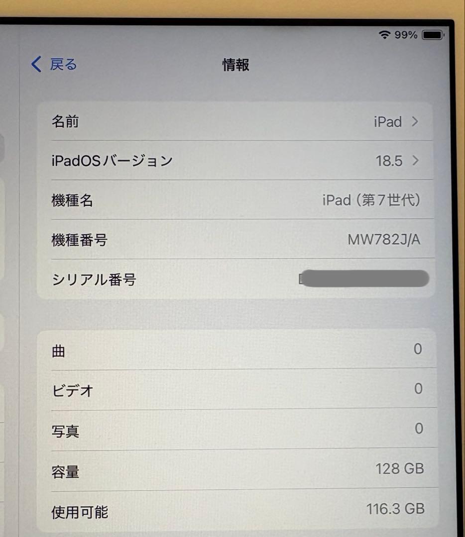 iPad 第7世代 128GB MW782J/A スペースグレイ