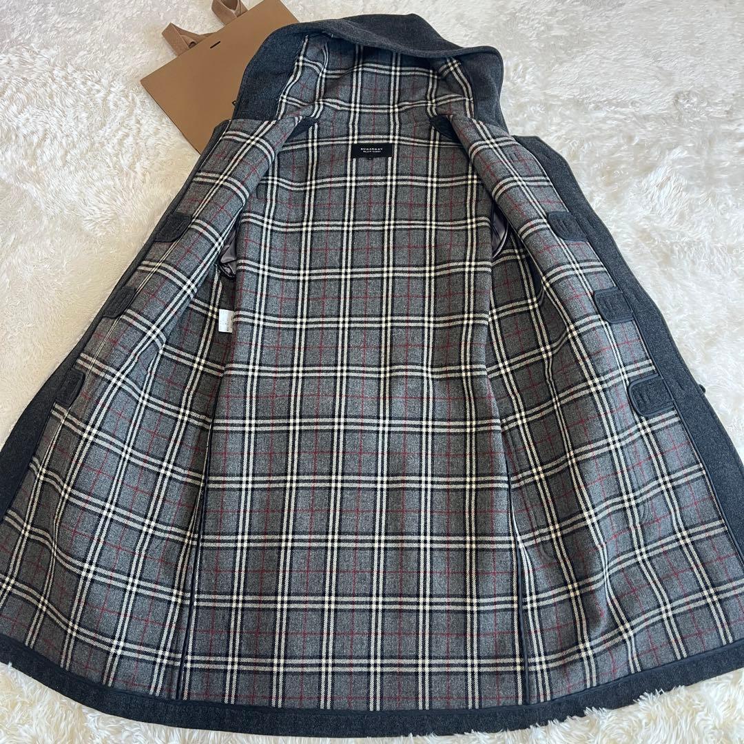 美品　バーバリーブラックレーベル　ダッフルコート　ノバチェック　ベルト　L