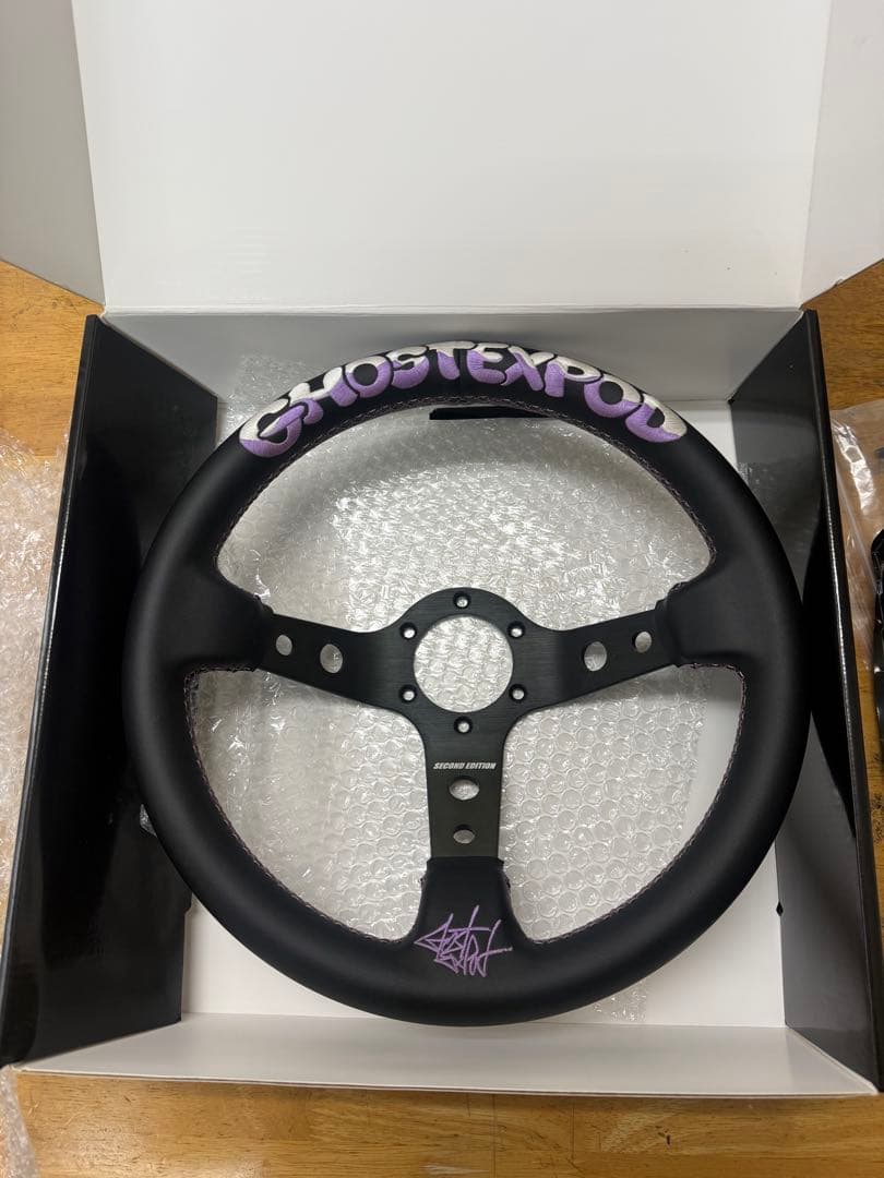 GHOSTEXPO ステアリングホイール 黒/紫