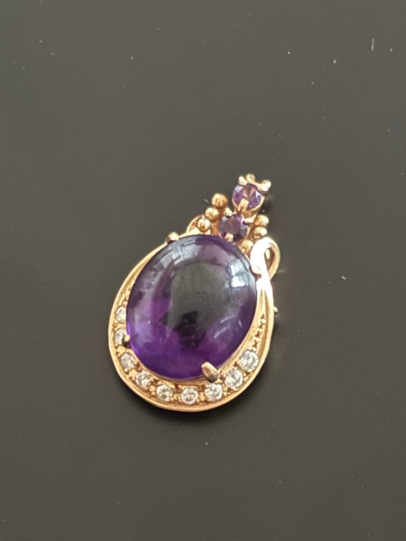 14Kゴールド アメジスト ペンダント型チャーム