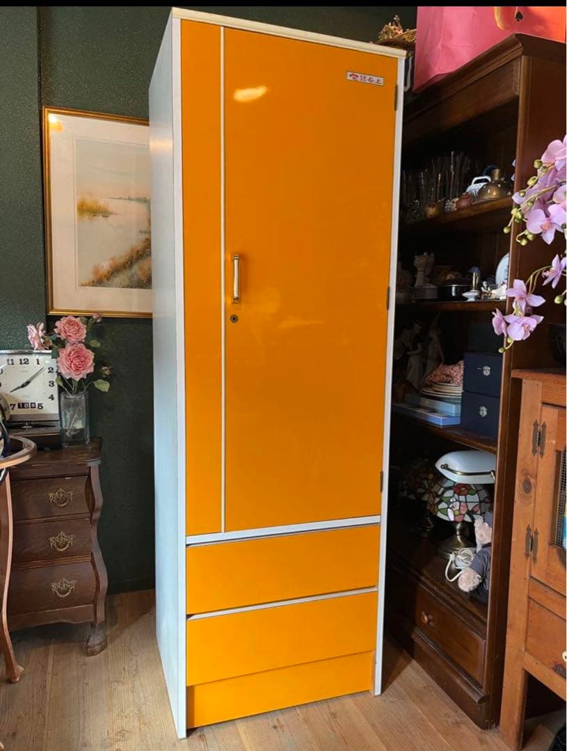 オレンジ クローゼット 昭和レトロ レトロポップ インテリア 当時物