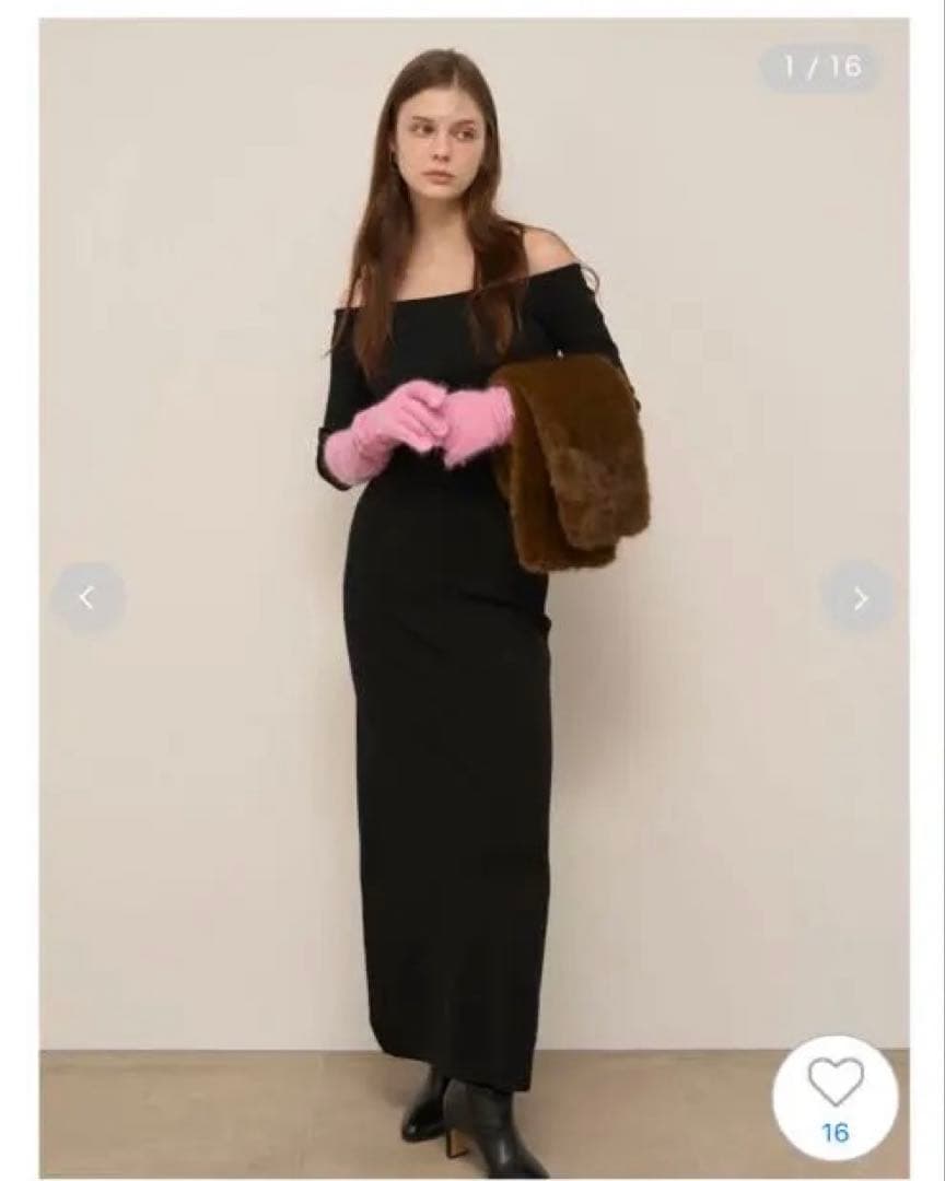 SNIDEL オフショルIラインニットワンピース