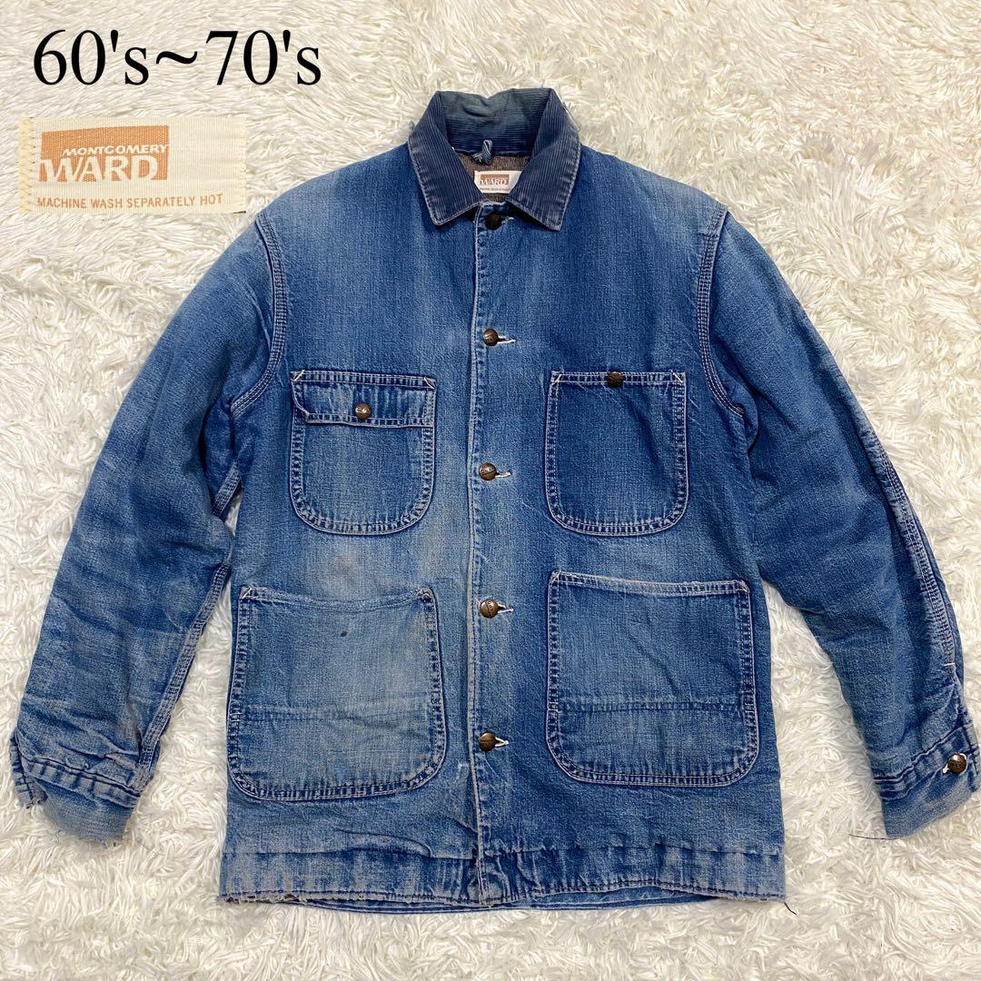 60's~70's モンゴメリーワード　デニム　カバーオール　ブランケット